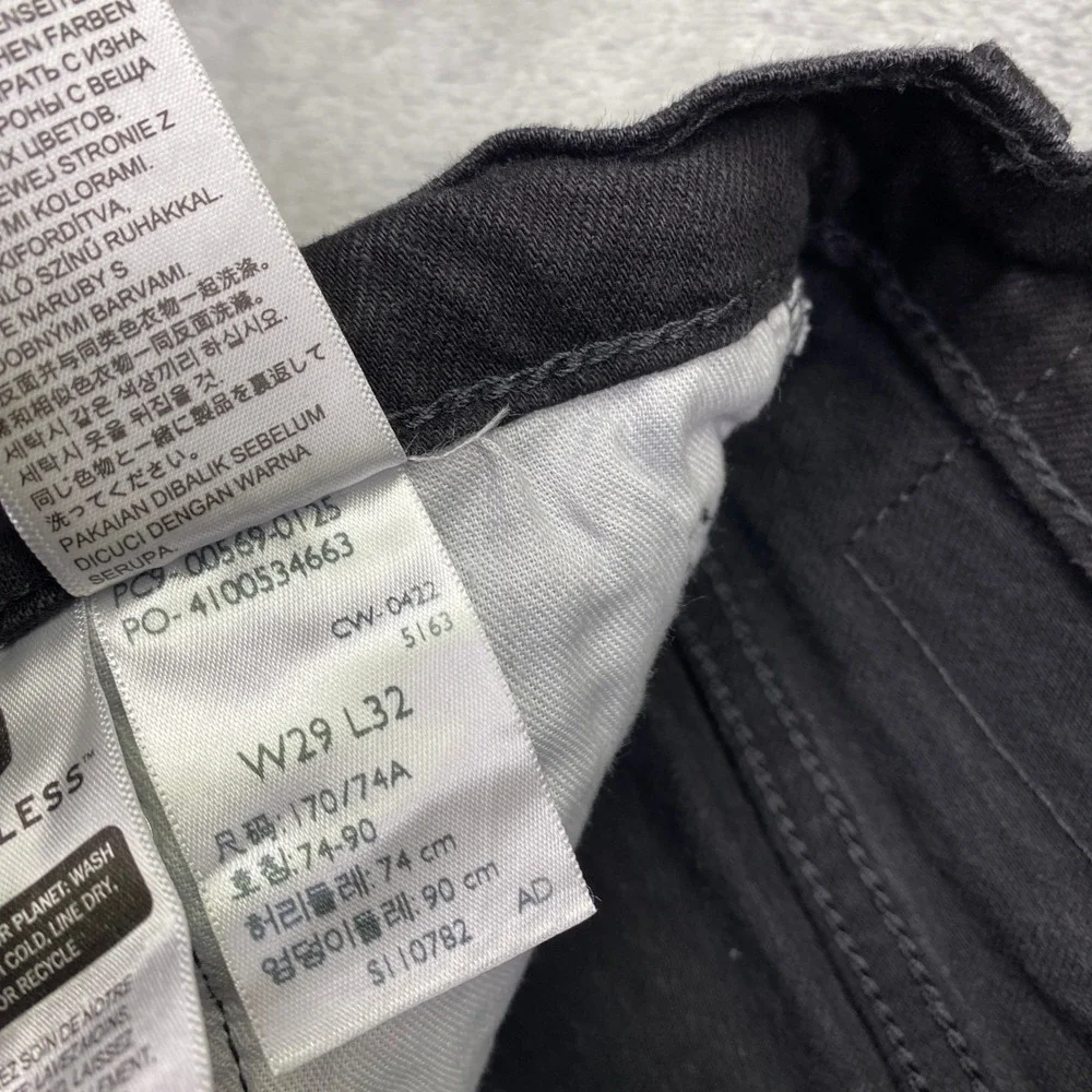 Levi's 514 Straight Fit Black Jeans Mens Sz 29 Fits 28
